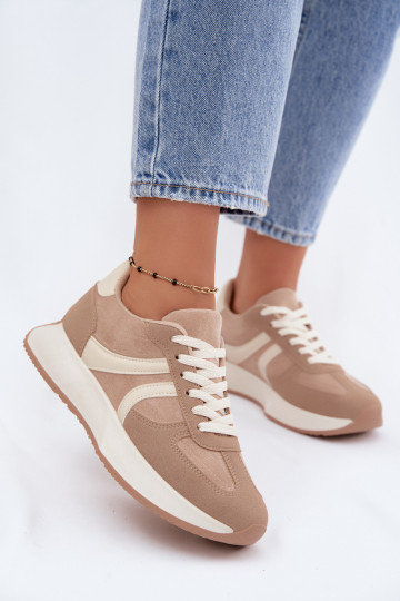 Sneakers da donna con piattaforma in colore sabbia Laurelia