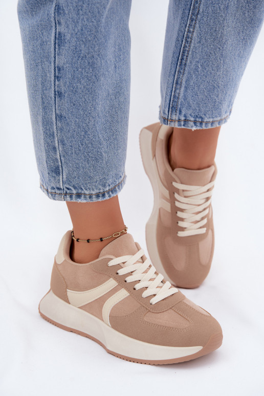 Sneakers da donna con piattaforma in colore sabbia Laurelia
