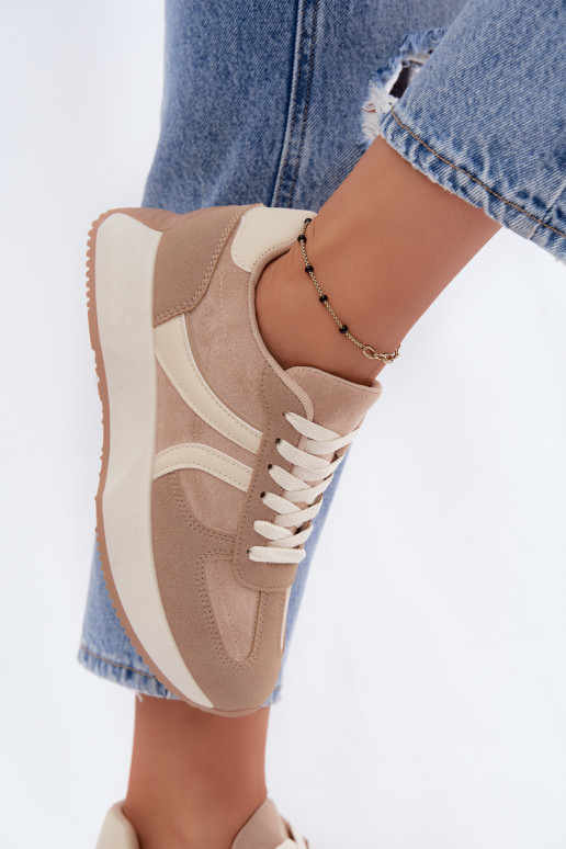 Sneakers da donna con piattaforma in colore sabbia Laurelia
