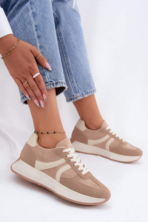 Sneakers da donna con piattaforma in colore sabbia Laurelia
