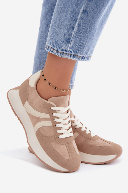 Sneakers da donna con piattaforma in colore sabbia Laurelia