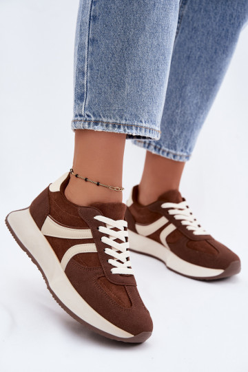Sneakers da donna con piattaforma in colore marrone Laurelia 2