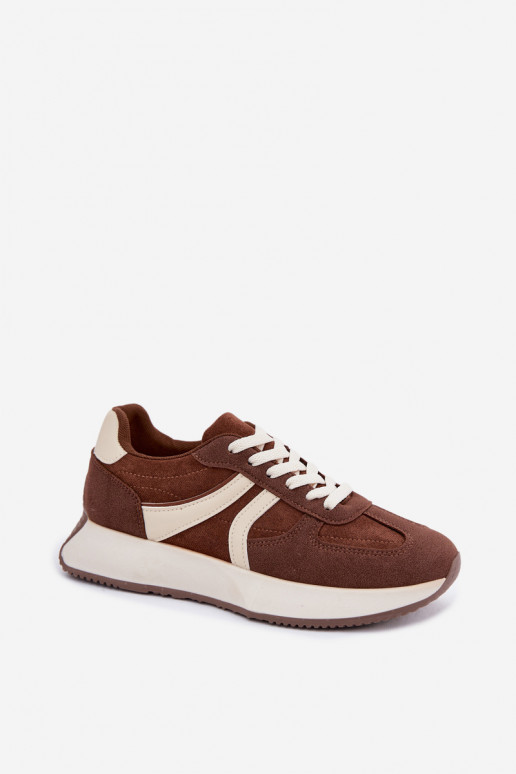 Sneakers da donna con piattaforma in colore marrone Laurelia