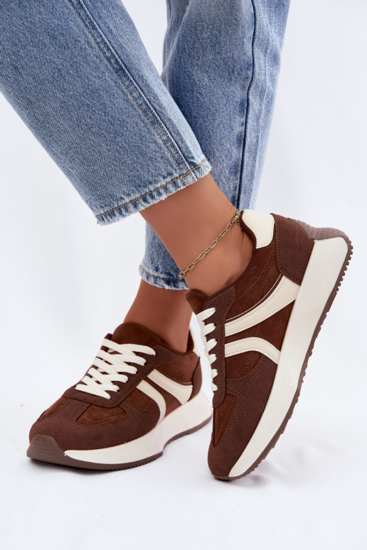 Sneakers da donna con piattaforma in colore marrone Laurelia