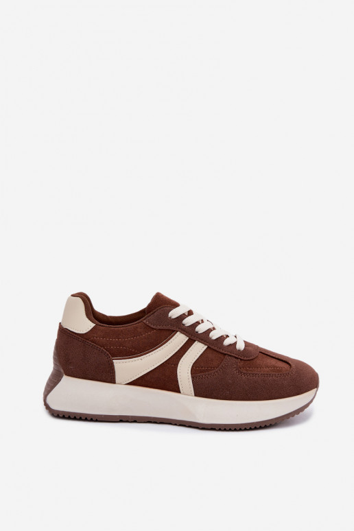 Sneakers da donna con piattaforma in colore marrone Laurelia