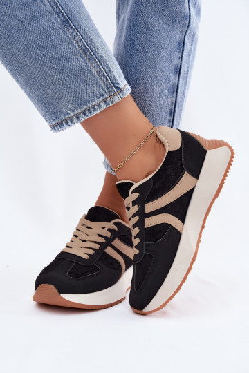 Sneakers da donna con piattaforma in colore nero Laurelia