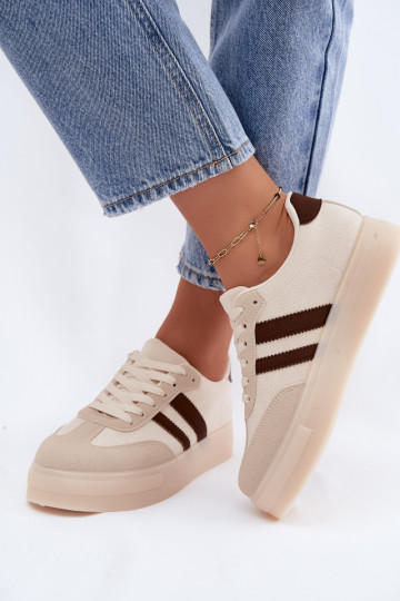 Sneakers beige con piattaforma Giselia 2