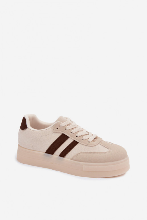 Sneakers beige con piattaforma Giselia