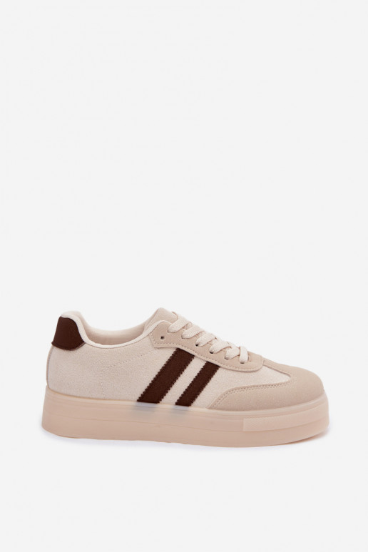 Sneakers beige con piattaforma Giselia