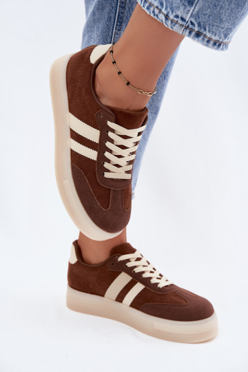 Sneakers marroni con piattaforma Giselia