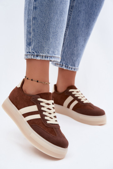 Sneakers marroni con piattaforma Giselia 2