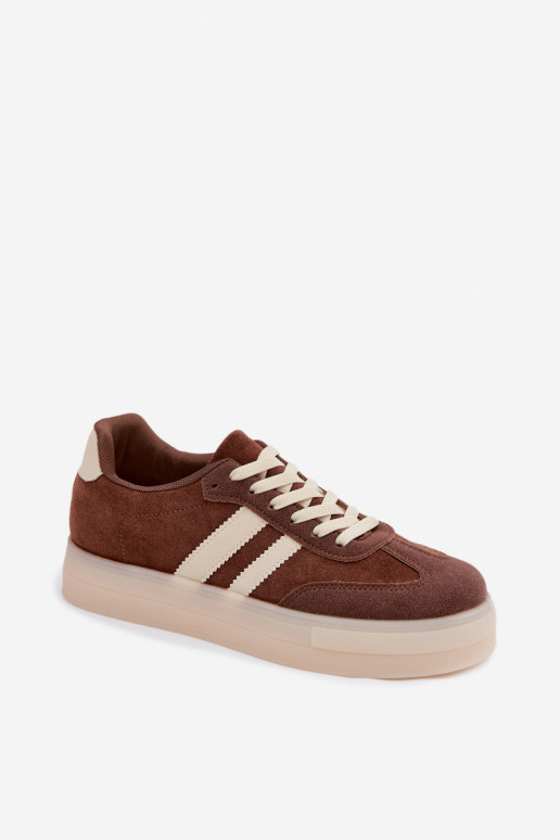 Sneakers marroni con piattaforma Giselia