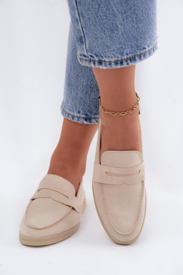 Mocassini in faux suede beige da donna Renelia 2
