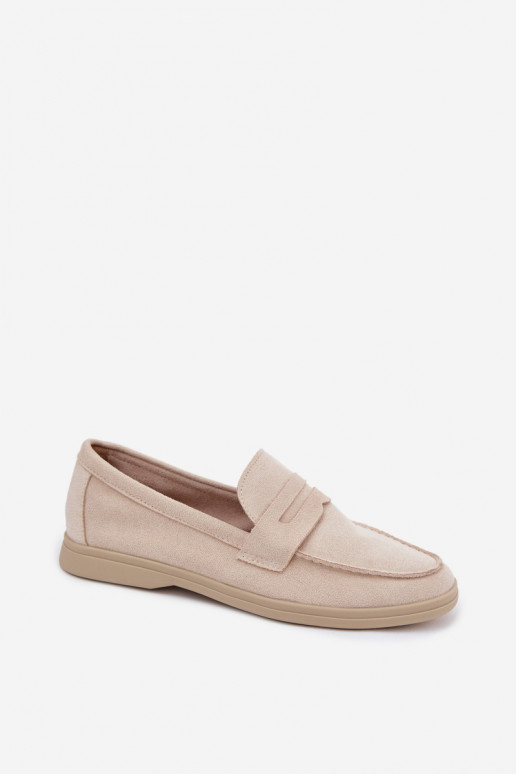 Mocassini in faux suede beige da donna Renelia