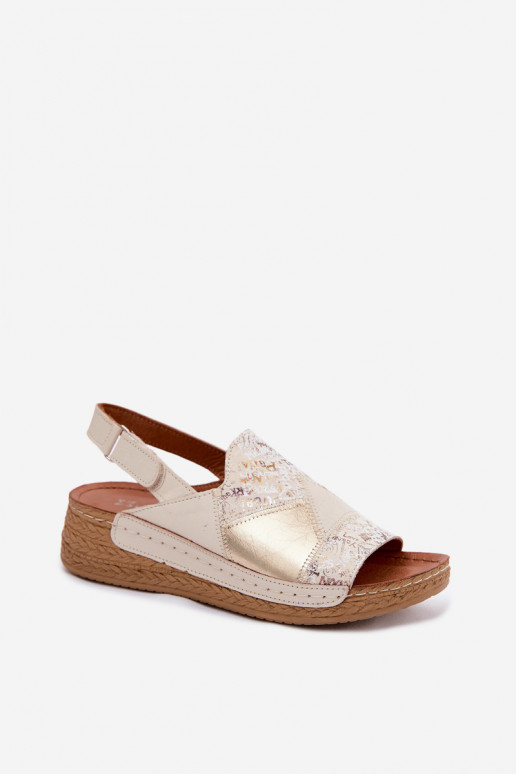 Sandali beige con piattaforma Su Braid Tai turiciejka L7067-04