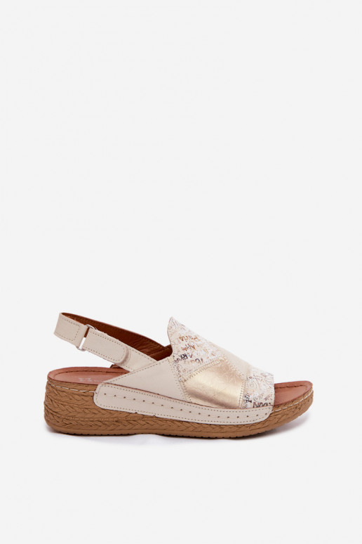 Sandali beige con piattaforma Su Braid Tai turiciejka L7067-04
