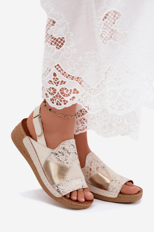Sandali beige con piattaforma Su Braid Tai turiciejka L7067-04