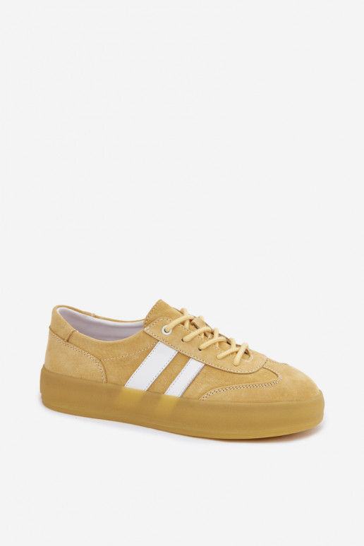 Sneakers gialli in suede con piattaforma Artelle