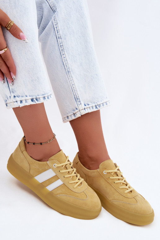 Sneakers gialli in suede con piattaforma Artelle