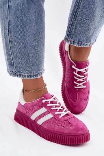Sneakers rosa in suede con piattaforma Artelle