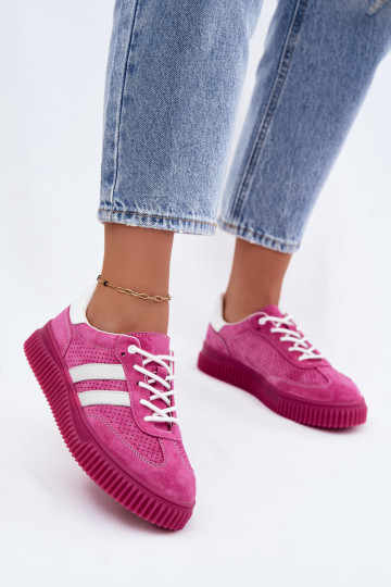 Sneakers rosa in suede con piattaforma Artelle 2