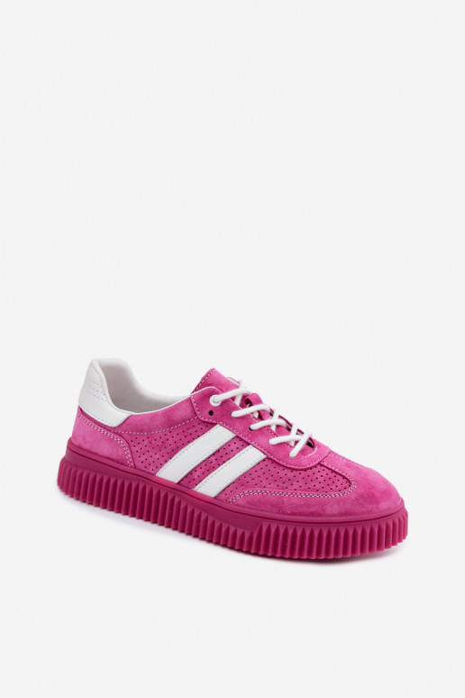 Sneakers rosa in suede con piattaforma Artelle