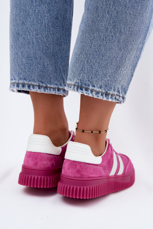 Sneakers rosa in suede con piattaforma Artelle
