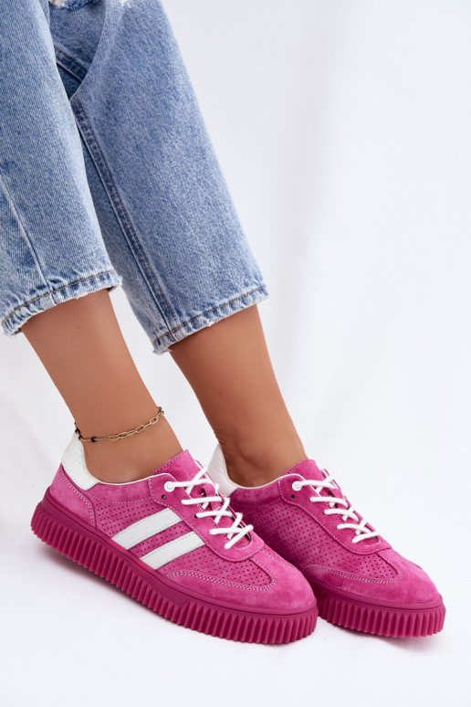 Sneakers rosa in suede con piattaforma Artelle