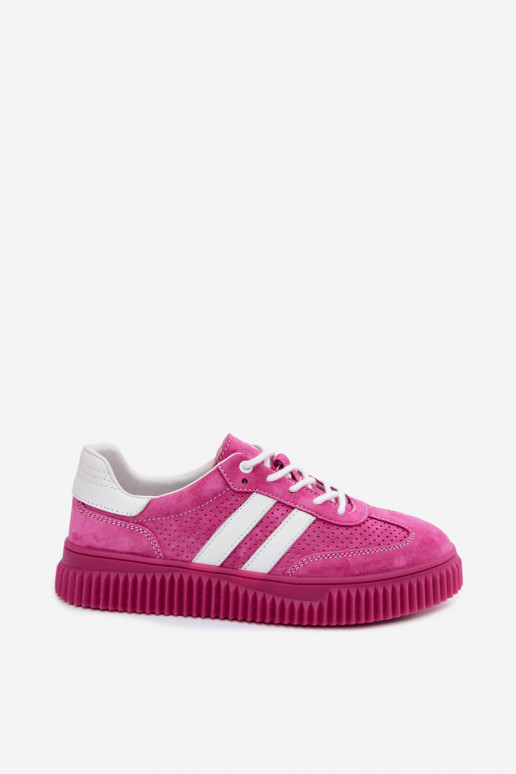 Sneakers rosa in suede con piattaforma Artelle