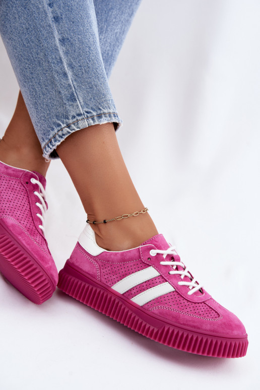 Sneakers rosa in suede con piattaforma Artelle