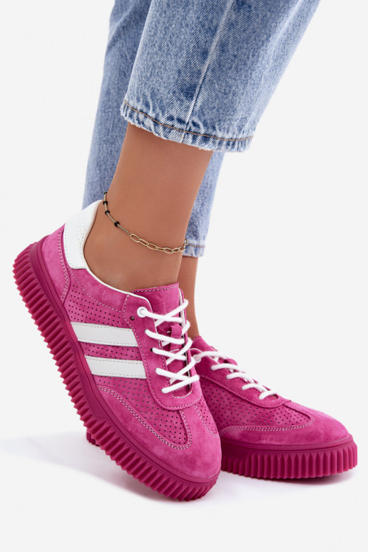 Sneakers rosa in suede con piattaforma Artelle