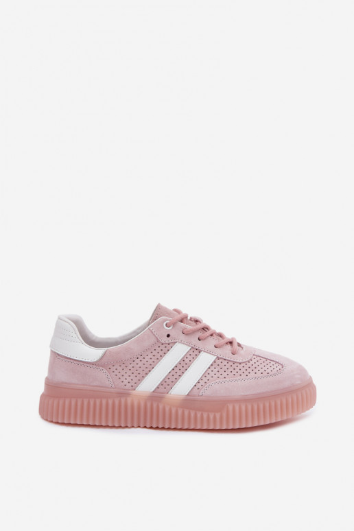 Sneakers rosa in suede con piattaforma Artelle