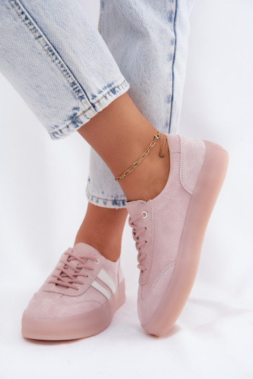 Sneakers rosa in faux suede con piattaforma Coralia 2