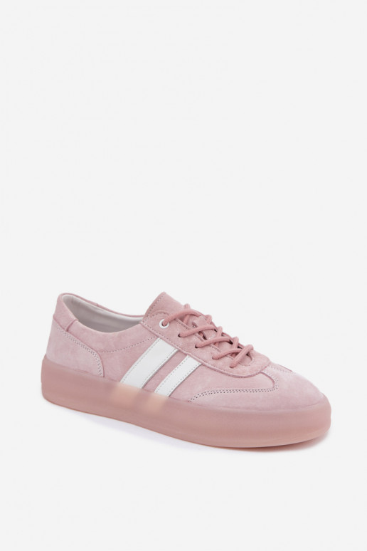 Sneakers rosa in faux suede con piattaforma Coralia