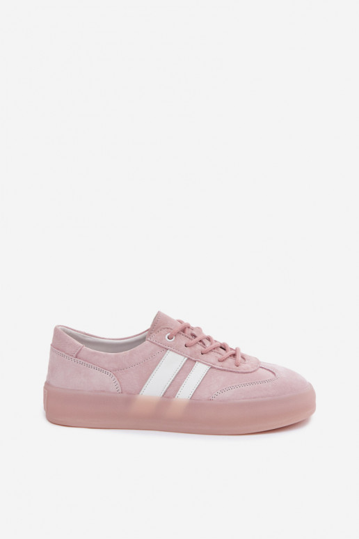 Sneakers rosa in faux suede con piattaforma Coralia