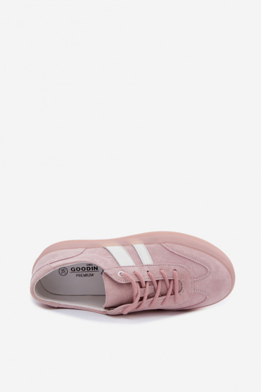 Sneakers rosa in faux suede con piattaforma Coralia