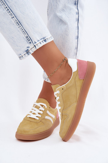 Sneakers gialli in suede con piattaforma Coressa