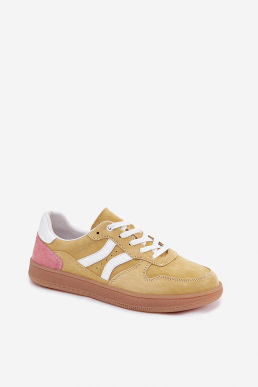Sneakers gialli in suede con piattaforma Coressa
