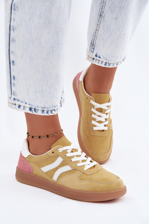Sneakers gialli in suede con piattaforma Coressa