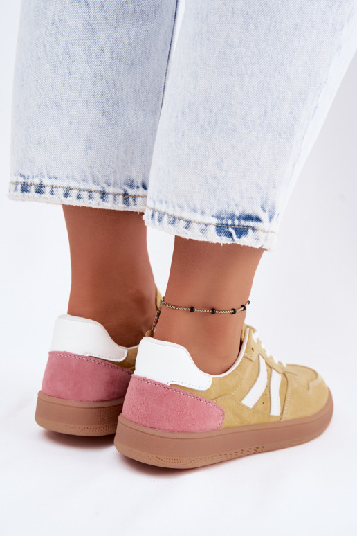 Sneakers gialli in suede con piattaforma Coressa