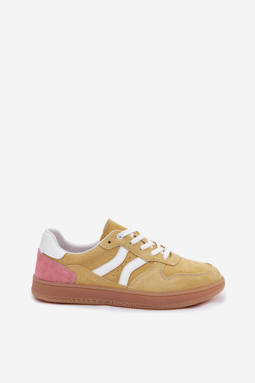 Sneakers gialli in suede con piattaforma Coressa