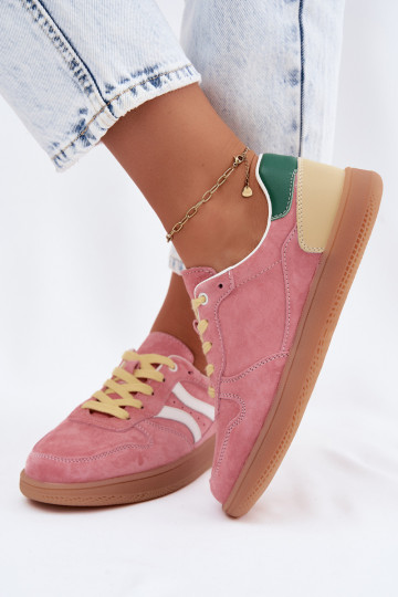 Sneakers rosa in suede con piattaforma Coressa 2
