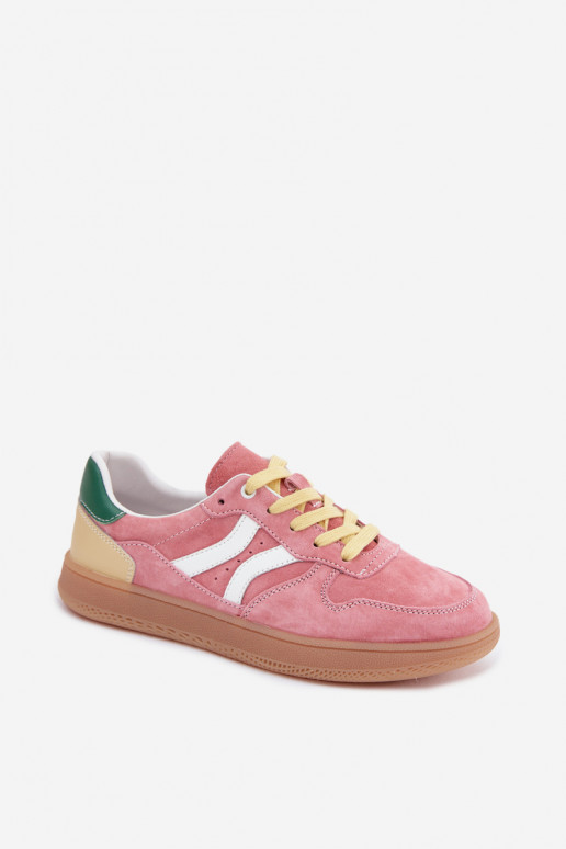 Sneakers rosa in suede con piattaforma Coressa