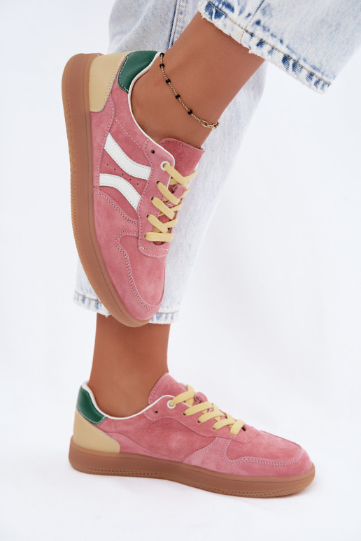 Sneakers rosa in suede con piattaforma Coressa