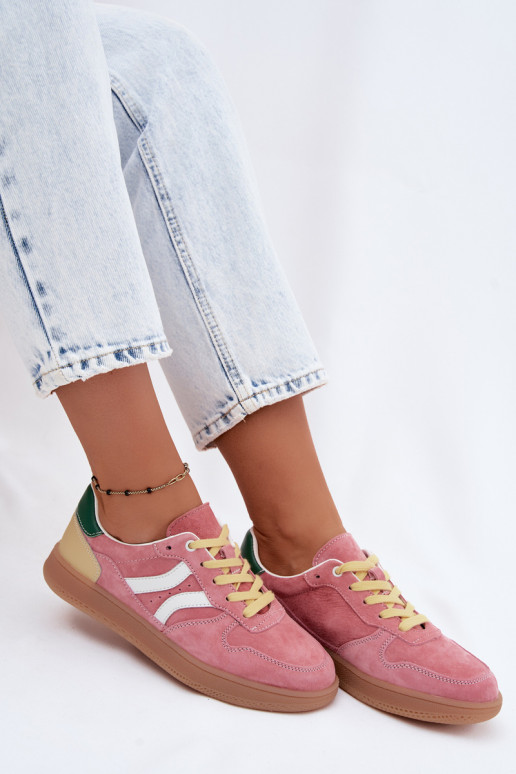 Sneakers rosa in suede con piattaforma Coressa