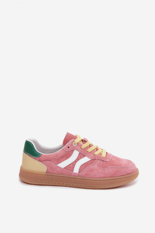 Sneakers rosa in suede con piattaforma Coressa