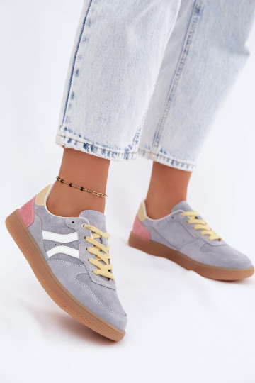Sneakers blu in suede con piattaforma Coressa