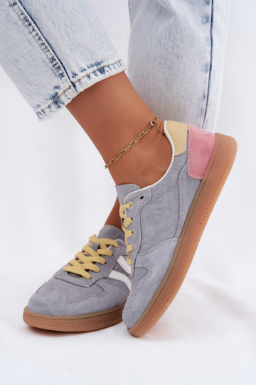 Sneakers blu in suede con piattaforma Coressa 2