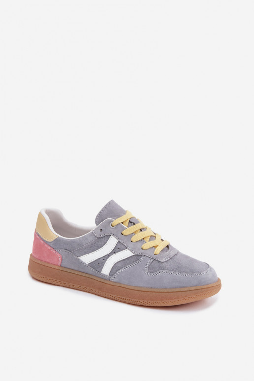 Sneakers blu in suede con piattaforma Coressa