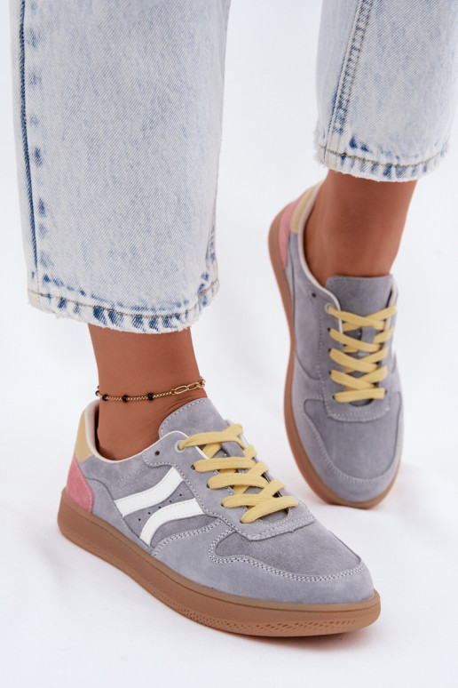 Sneakers blu in suede con piattaforma Coressa